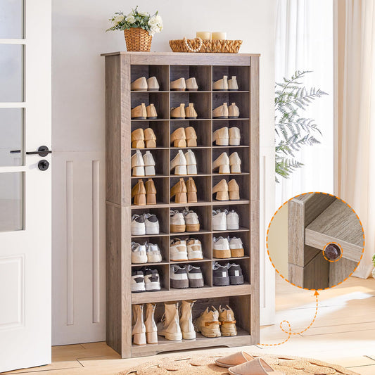 HOOBRO 9-Tier Shoe Storage Cabinet with 24 Compartments & 3 Hooks