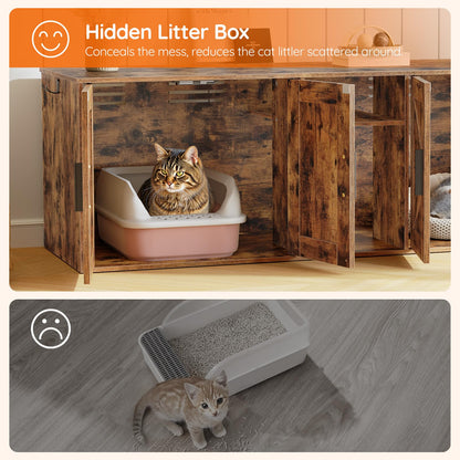HOOBRO Hidden Double Litter Box Enclosure