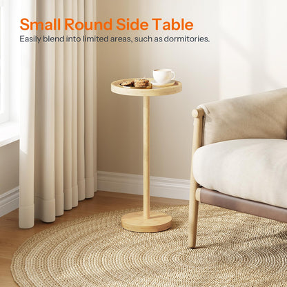 HOOBRO Bamboo Round Side Table & Coffee Martini Table