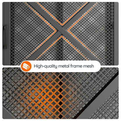 HOOBRO Vintage Brown 43.3-inch Wooden Dog Cage for Extra Large Breeds with LED Light