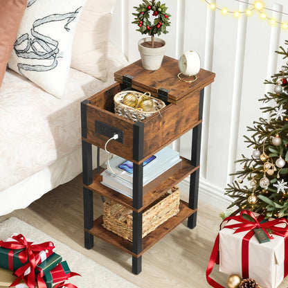 HOOBRO End Table with Charging Station