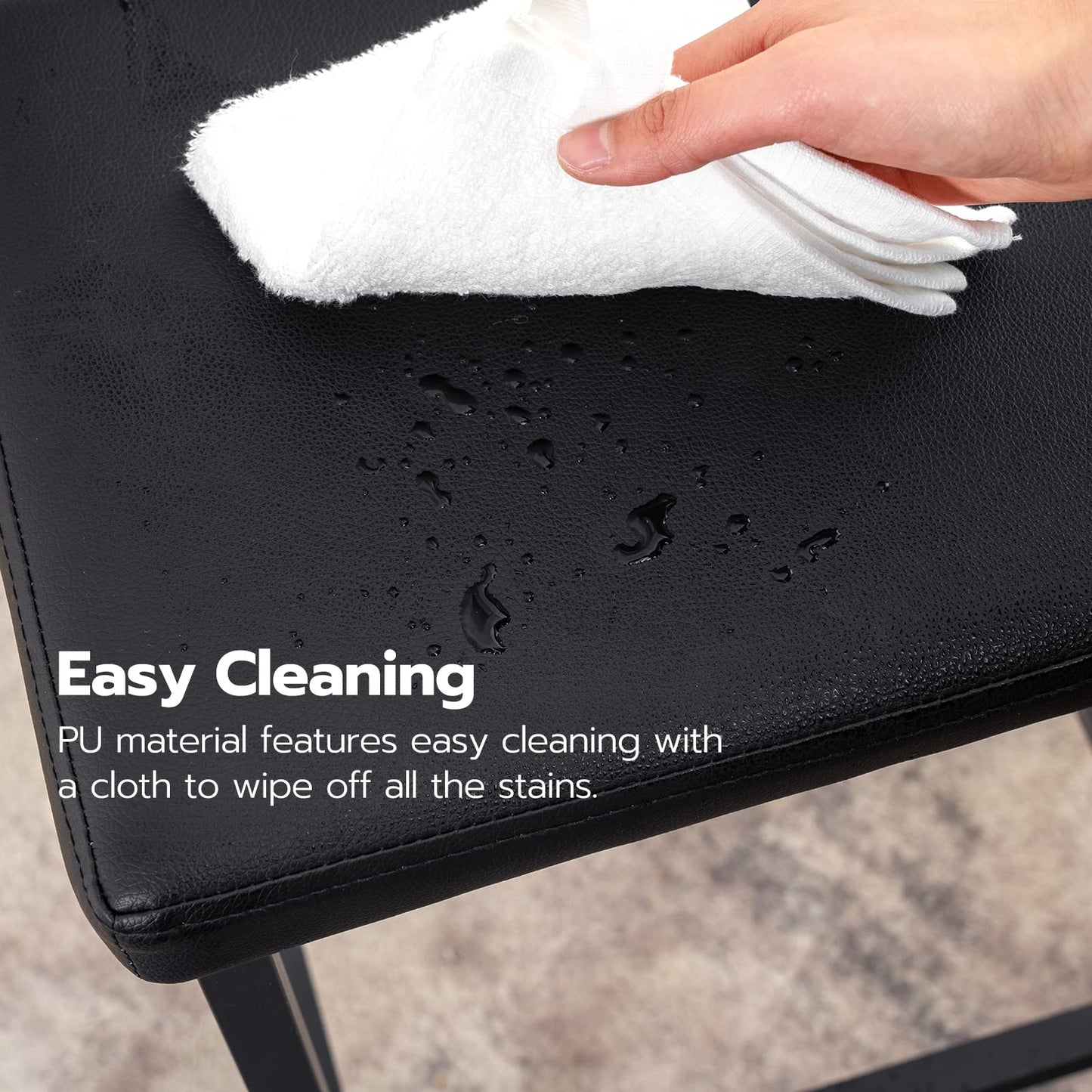 HOOBRO 24.8-inch Black High Thick Padded Bar Stool / 2PICS