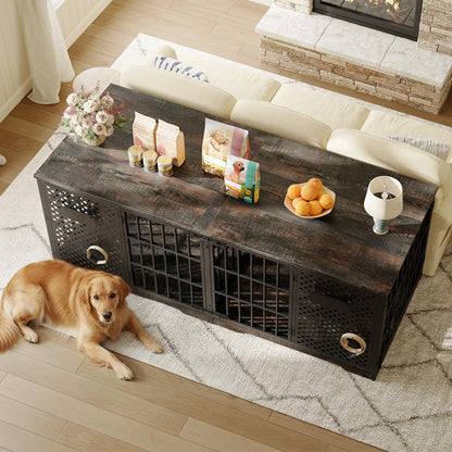 HOOBRO 71 Inch Dog Kennel Furniture Indoor as TV Stand