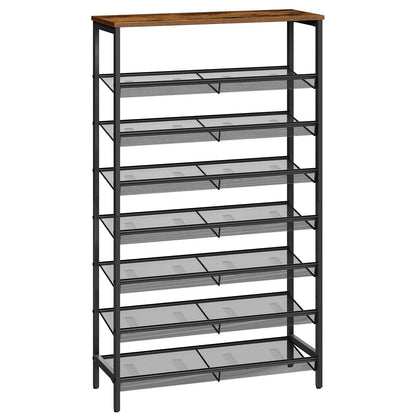 HOOBRO Retro Brown 29.5-inch 8-Layer Large Capacity Shoe Racks