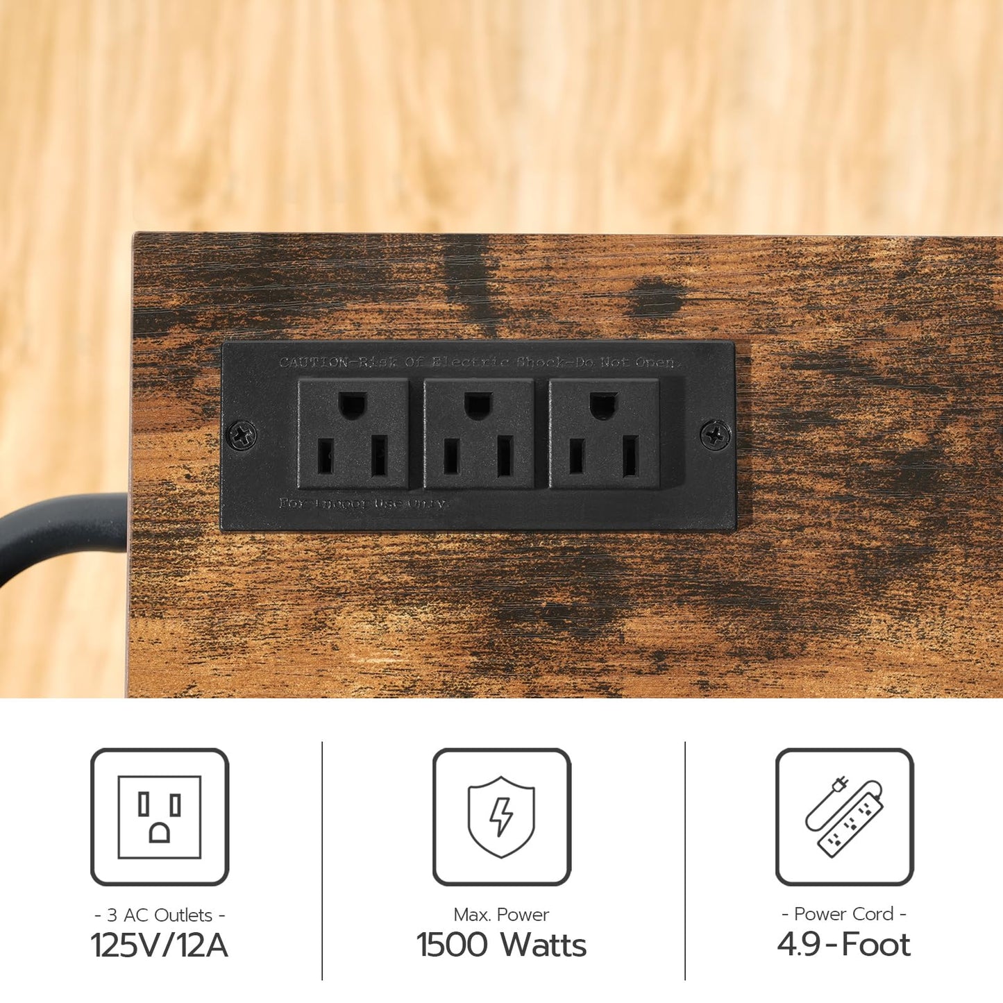 HOOBRO 43.3-inch Rolling Kitchen Island with Power Outlet