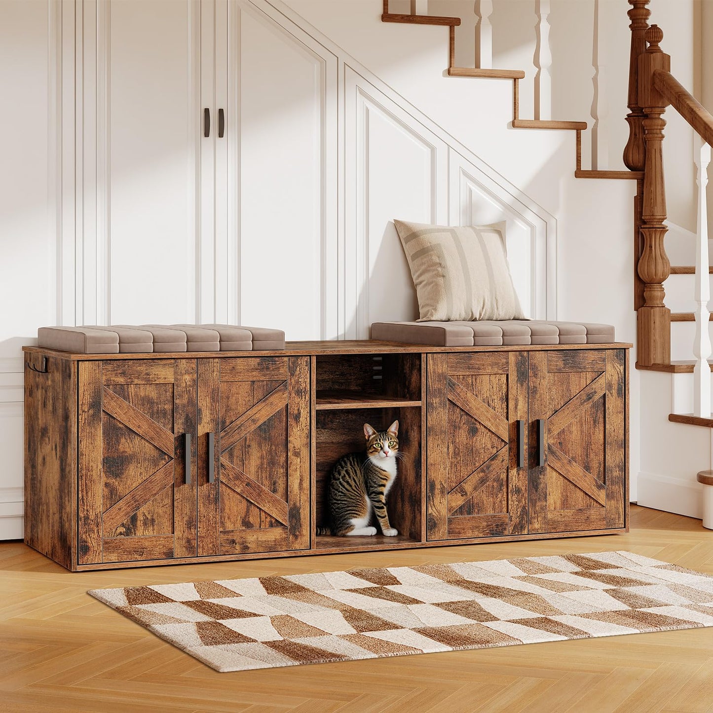 HOOBRO Hidden Double Litter Box Enclosure