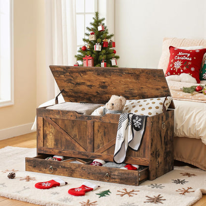 HOOBRO 39.3 inch Wooden Toy Storage Bench