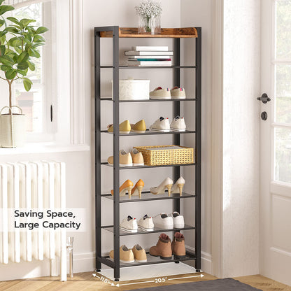 HOOBRO 8-Tier Narrow Shoe Rack & Shoe Storage Organizer