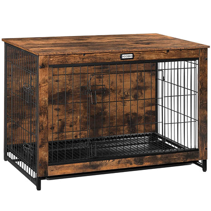 HOOBRO 38.6-inch Indoor Wooden Dog Crate Furniture with Double Doors