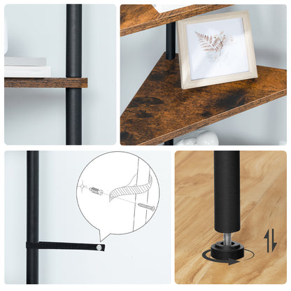 HOOBRO Industrial Style 5-Tier Corner Bookshelf