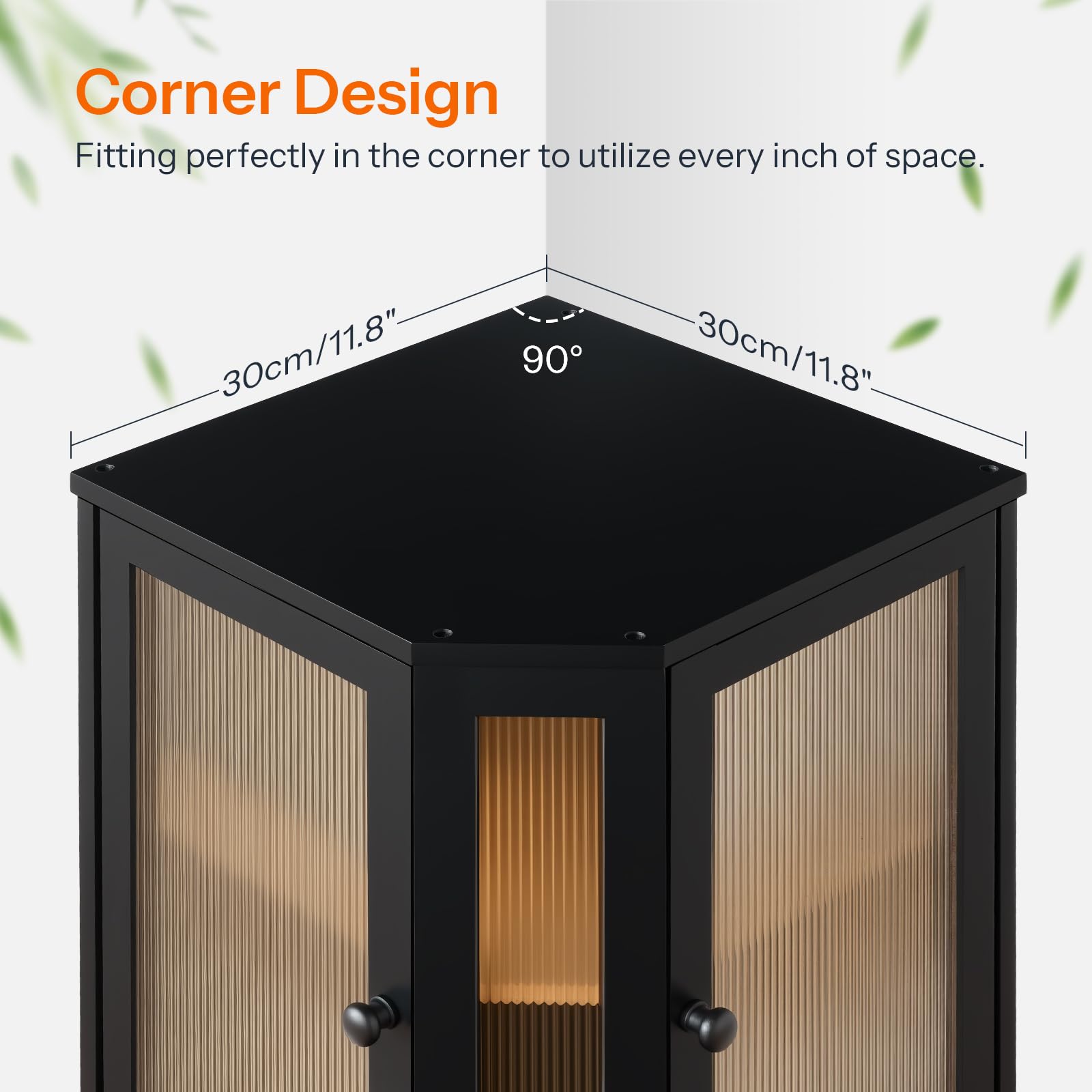 Top view showing the 90-degree angle corner design bread box fitting perfectly against kitchen walls.