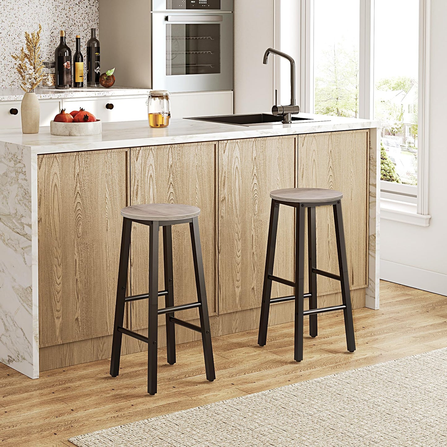 HOOBRO Greige 25.8-inch Bar Stool / 2PICS