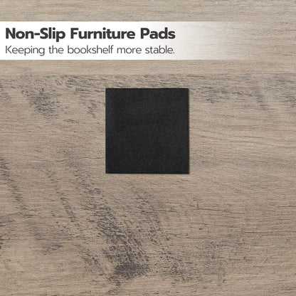 HOOBRO Greige 9-Tier Floor-Standing Wooden Tree-Shaped Bookshelf