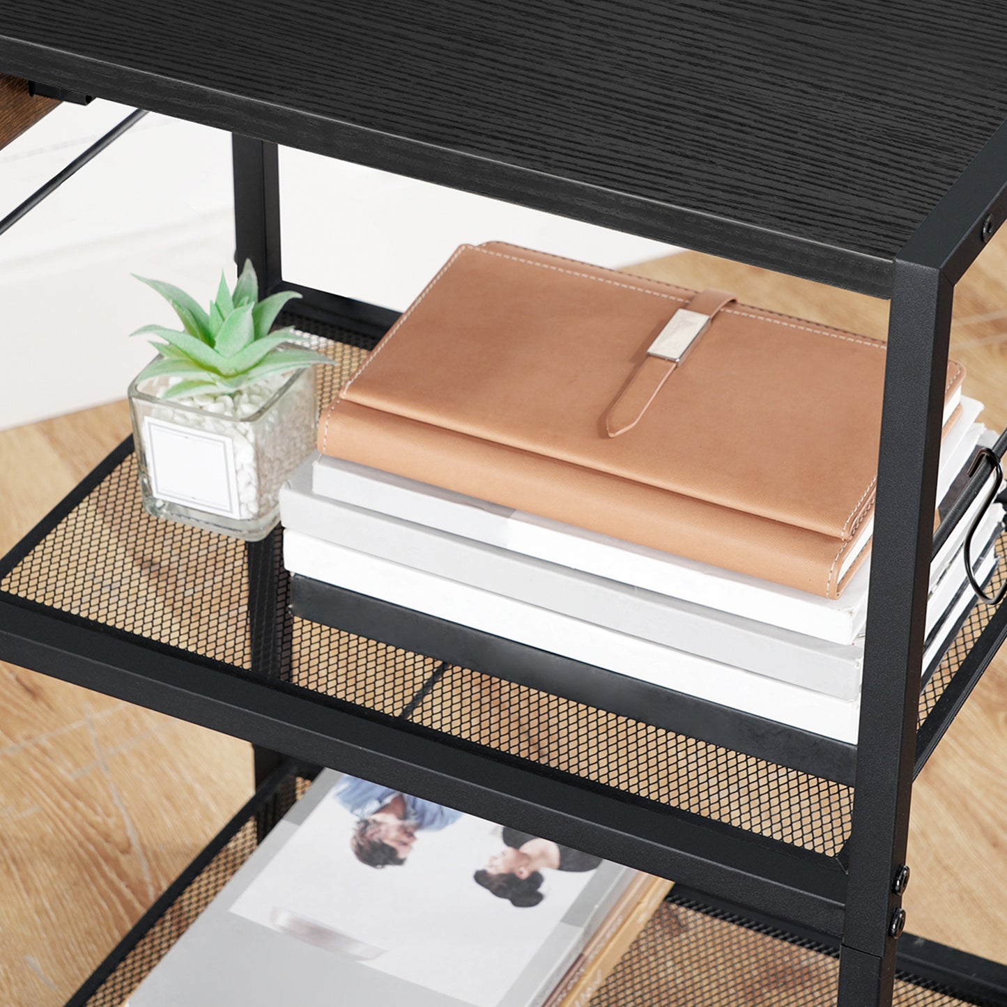 HOOBRO 3-Tier Movable Printer Stand with Power Outlet & USB Port