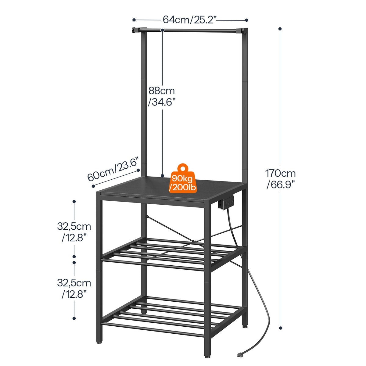 HOOBRO 3D Printer Stand with Spool Holder and 2-Tier Filament Storage Rack