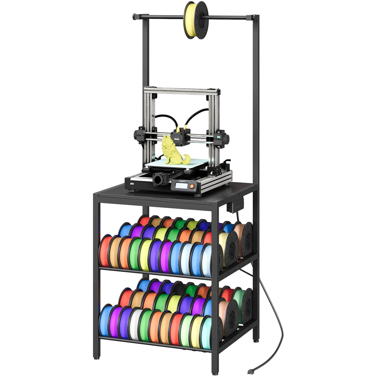 HOOBRO 3D Printer Stand with Spool Holder and 2-Tier Filament Storage Rack