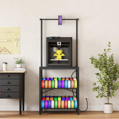HOOBRO 3D Printer Stand with Spool Holder and 2-Tier Filament Storage Rack