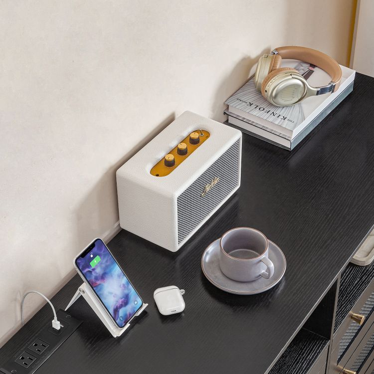HOOBRO Dresser for Bedroom with 6 Drawers, Black Rattan Dresser with LED Lights and Charging Station, Wide Chest of Drawers with Open Space, Modern Wide 6 Drawers Dresser for Bedroom