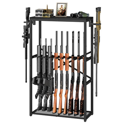HOOBRO Heavy Duty Metal Rifle Rack Free Standing Shotgun Storage Display Stand