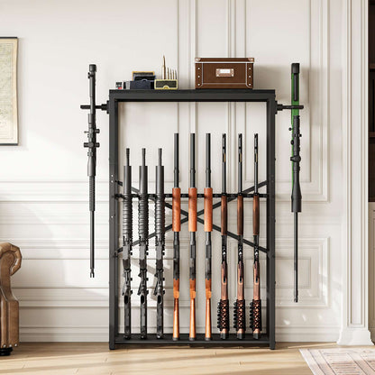 HOOBRO Heavy Duty Metal Rifle Rack Free Standing Shotgun Storage Display Stand