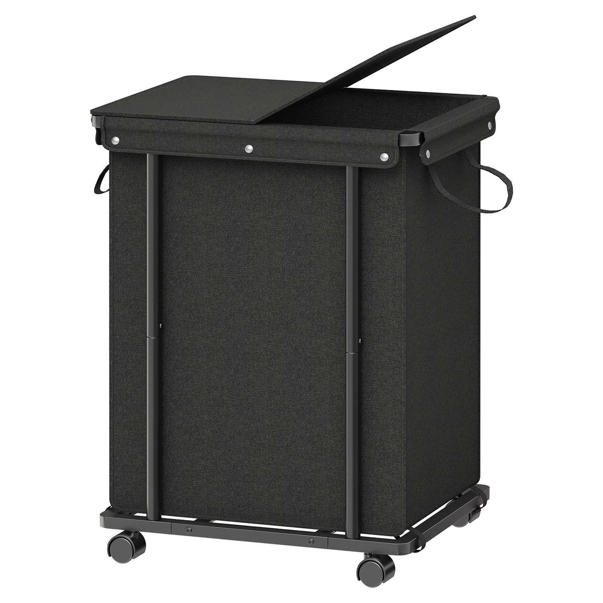 HOOBRO Rolling Laundry Hamper with Lid and Heavy Duty Storage Basket