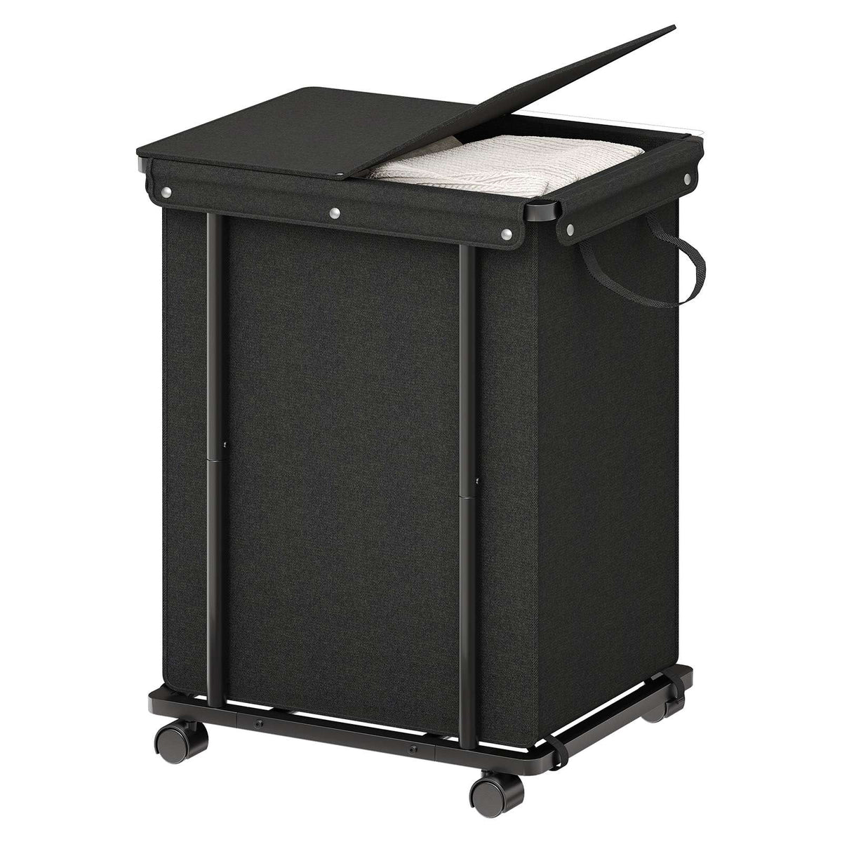 HOOBRO Rolling Laundry Hamper with Lid and Heavy Duty Storage Basket
