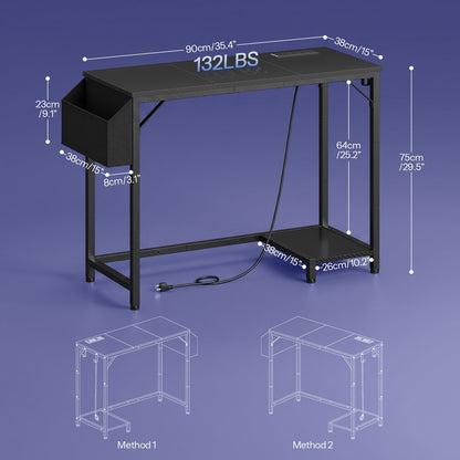 HOOBRO Modern Computer Desk with CPU Stand and Storage Pocket for Home Office