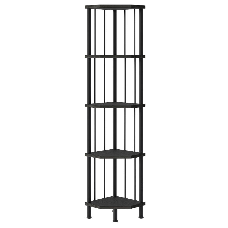 HOOBRO 5-Tier Corner Shelf Stand, Industrial 58.3" Corner Shelf, Corner Bookshelf Storage Stand, Tall Display Shelf Plant Stand for Small Space, Bathroom, Living Room Decor