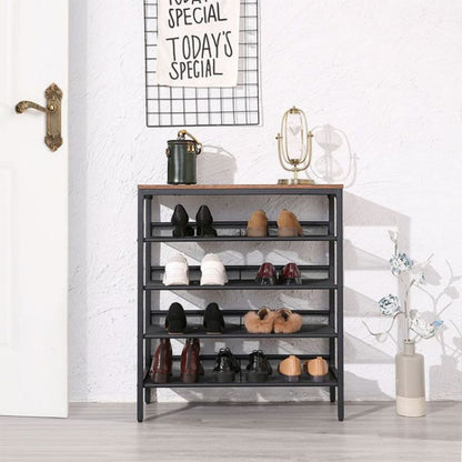 HOOBRO Shoe Rack, 5-Tier Shoe Storage Unit Flat & Slant Adjustable Shoe Organizer Shelf for 16 Pairs, Durable and Stable, for Entryway, Hallway, Closet, Dorm Room, Industrial