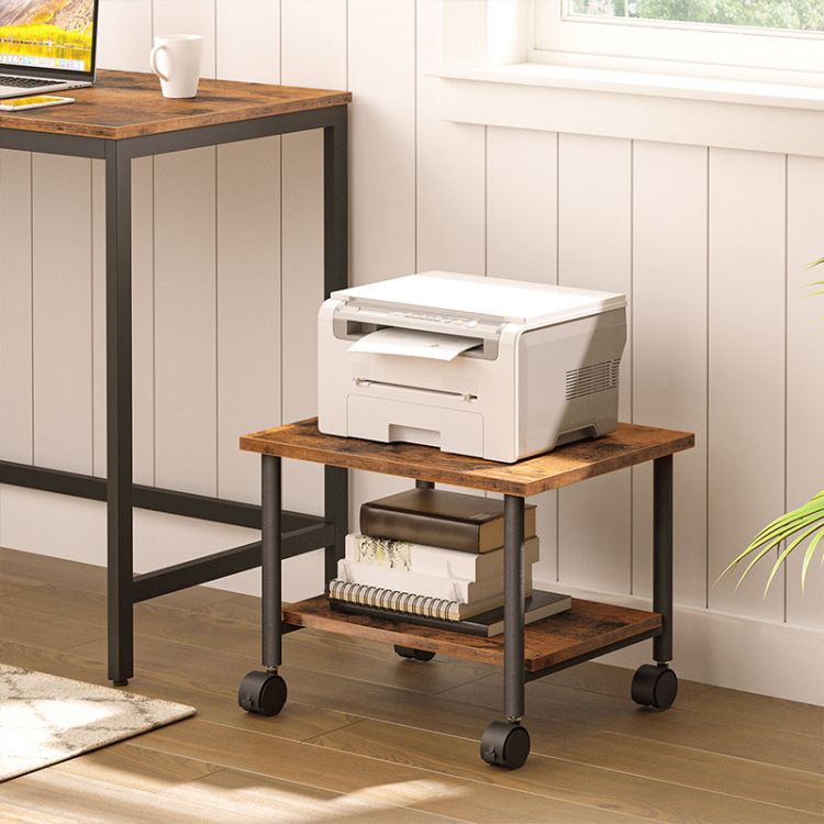 HOOBRO Printer Stand 2 Tier Industrial Under Desk Printer Cart with S HOOBRO US