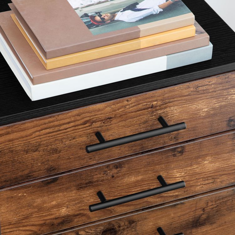 HOOBRO File Cabinet, 3 Drawers Wooden Filing Cabinet, Rolling Office Cabinet for A4/Letter Size, Under Desk Cabinet, Office Storage Drawers, Hanging File Folders