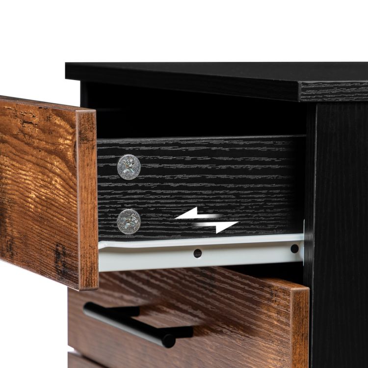 HOOBRO File Cabinet, 3 Drawers Wooden Filing Cabinet, Rolling Office Cabinet for A4/Letter Size, Under Desk Cabinet, Office Storage Drawers, Hanging File Folders
