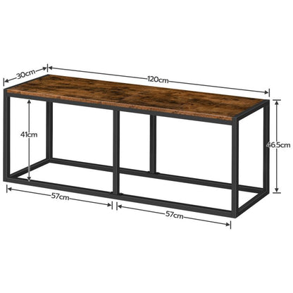 HOOBRO Dining Bench, 47.2 Inch Table Bench, Industrial Style Kitchen Bench, Steel Frame, Easy to Assemble, for Kitchen, Dining Room