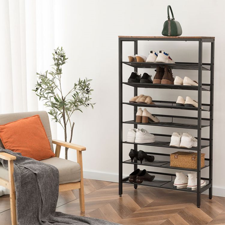 shoe storage Bronze finish foldable- shoe organizer stackable shelves –  sagler