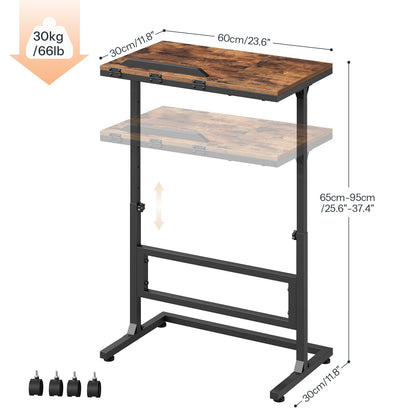 HOBORO Mobile Laptop Desk with Adjustable Height and Tiltable Desktop