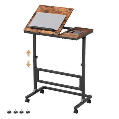 HOBORO Mobile Laptop Desk with Adjustable Height and Tiltable Desktop