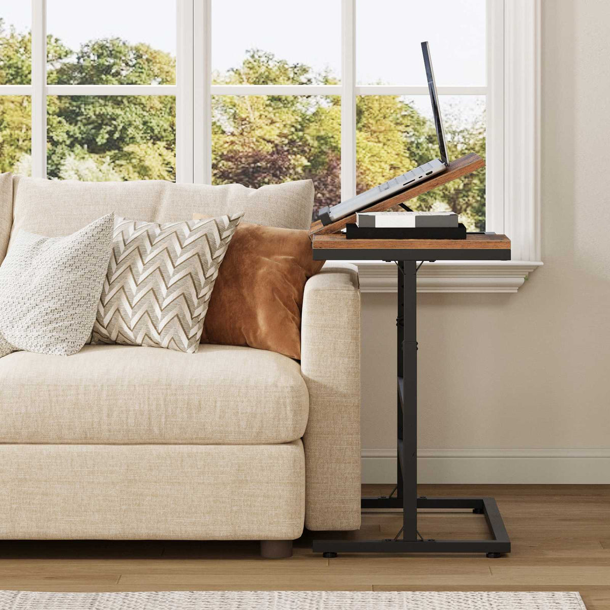 HOBORO Mobile Laptop Desk with Adjustable Height and Tiltable Desktop