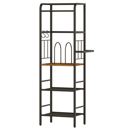 HOOBRO Bathroom Tall Towel Rack Storage Shelf with Towel Bar and Wire Basket
