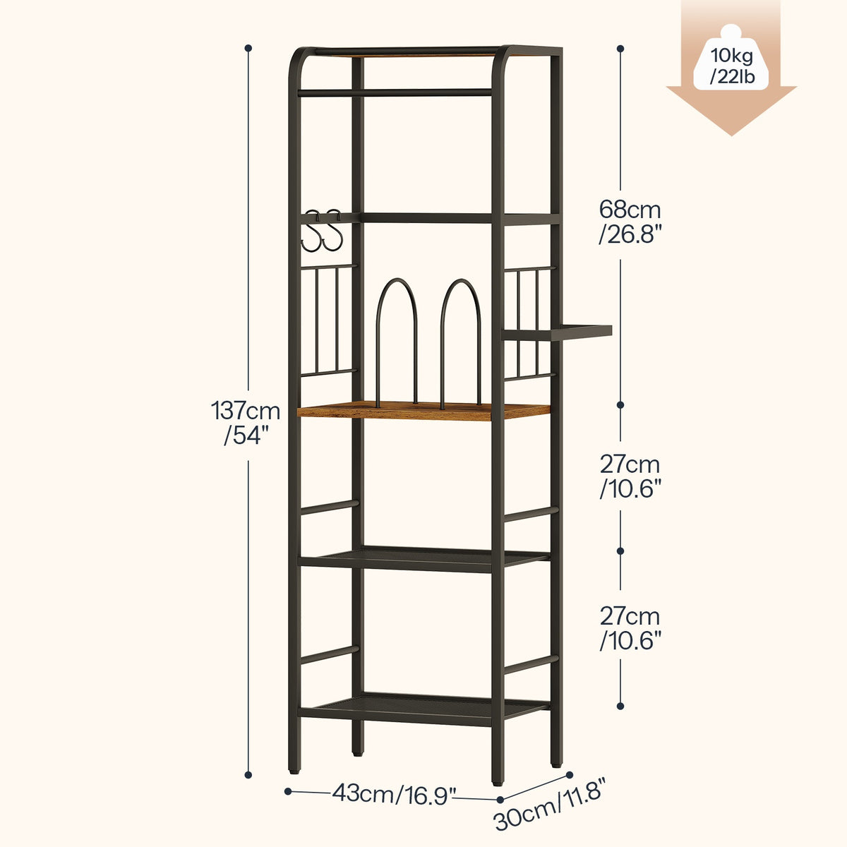 HOOBRO Bathroom Tall Towel Rack Storage Shelf with Towel Bar and Wire Basket