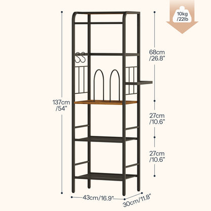 HOOBRO Bathroom Tall Towel Rack Storage Shelf with Towel Bar and Wire Basket