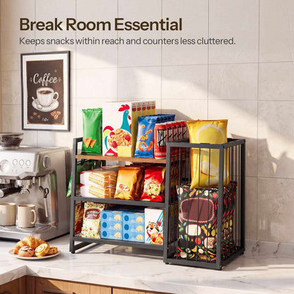 HOOBRO Countertop Snack Organizer Rack for Office Break Room & Kitchen