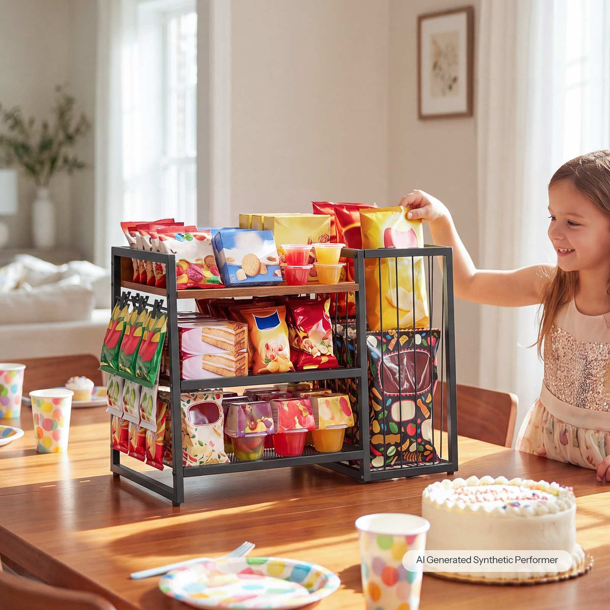 HOOBRO Countertop Snack Organizer Rack for Office Break Room & Kitchen