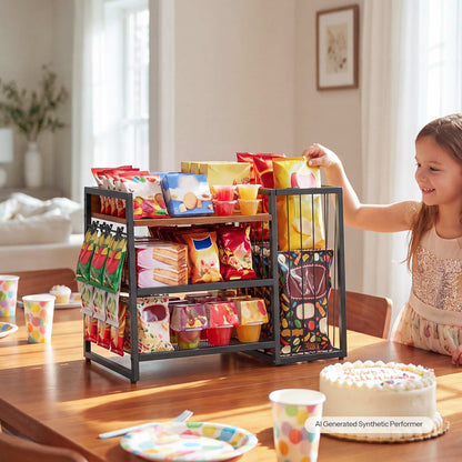 HOOBRO Countertop Snack Organizer Rack for Office Break Room & Kitchen