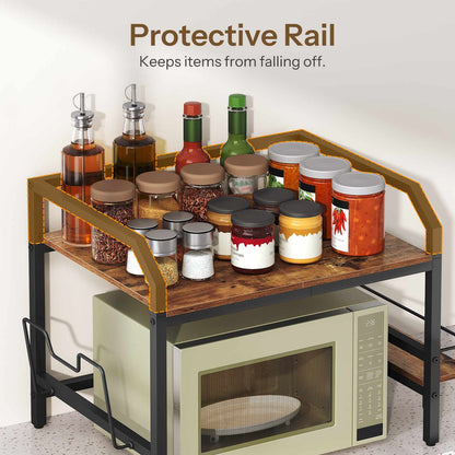 HOOBRO Industrial Microwave Stand with Cutting Board Holder and Side Shelf