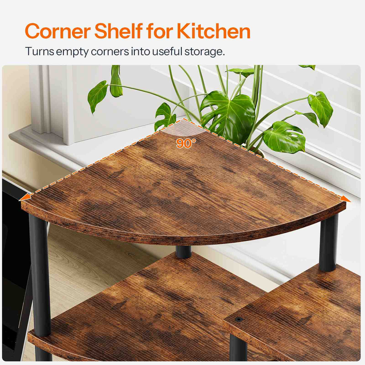 HOOBRO Countertop Corner Organizer Shelf for Kitchen and Coffee Bar