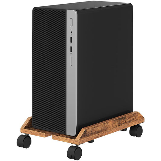 HOOBRO Adjustable PC Stand, Mobile Computer Tower Stand with Locking Caster Wheels, Rolling Under Desk CPU Holder Fits Most PC, for Home, Office, Students, Gamers