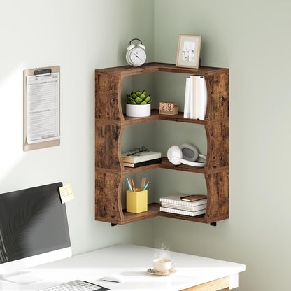 HOOBRO Wall Mounted 3-Tier Corner Floating Shelves with 2 Installation Options