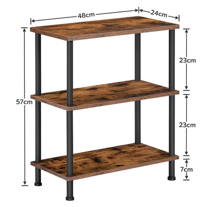 HOOBRO Side Table, 3-Layer Stackable Bedside Table, Stable End Table for Small Space in Bedroom, Living Room, Hallway, Space Saving, Easy Assembly, Industrial Style