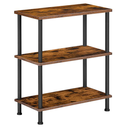 HOOBRO Side Table, 3-Layer Stackable Bedside Table, Stable End Table for Small Space in Bedroom, Living Room, Hallway, Space Saving, Easy Assembly, Industrial Style