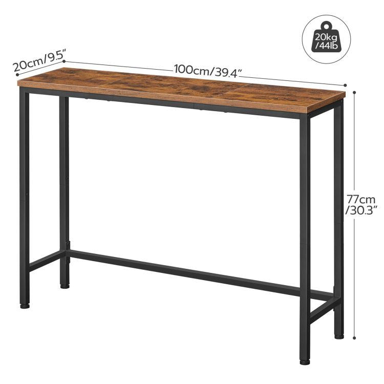 HOOBRO Console Table, Sofa Table with Support Bar, Hallway Entrance Table for Living Room, Entryway, Corridor, Sturdy, Easy Assembly, Wood Look Accent Table